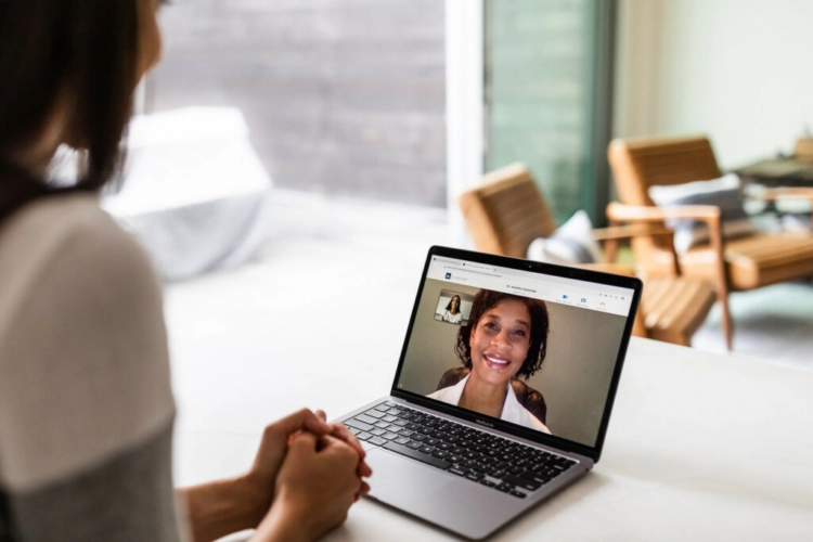 patient and doctor having a telehealth appointment