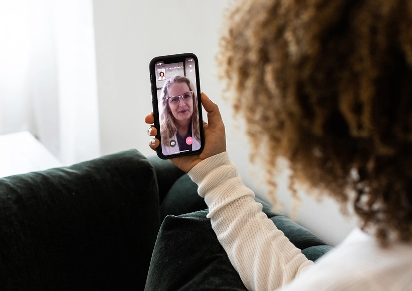 Telemedicine call on smartphone