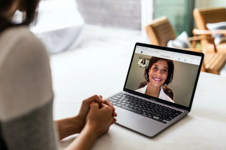 A person having a telemedicine appointment