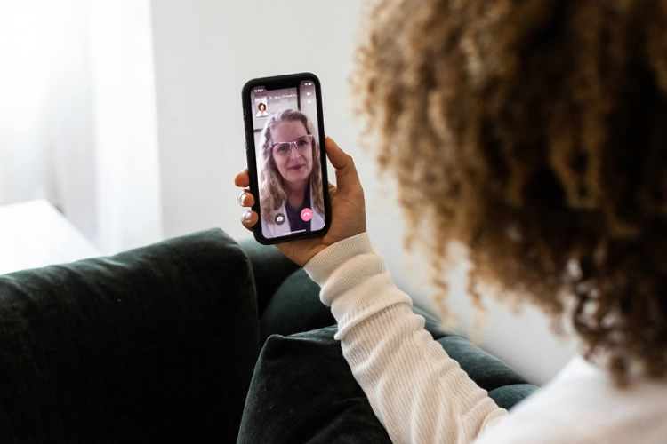 Telemedicine call on smartphone