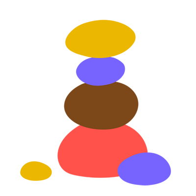 Illustration of a pile of colored stones