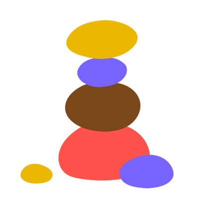 Illustration of a pile of colored stones
