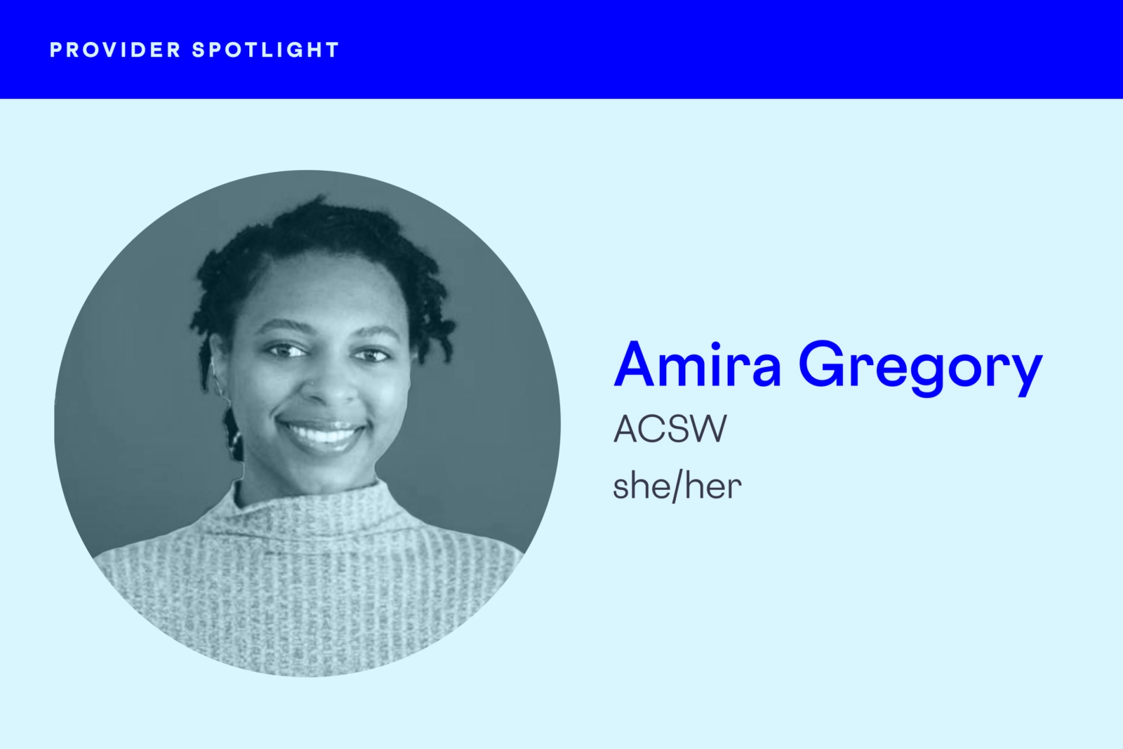 Provider Spotlight Amira Gregory blog header