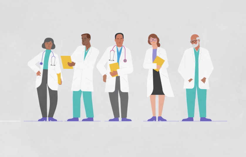 illustration of doctors standing next to each other