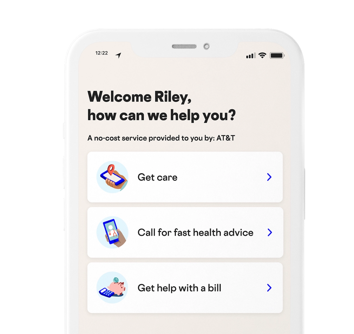 Screenshot of Included Health app