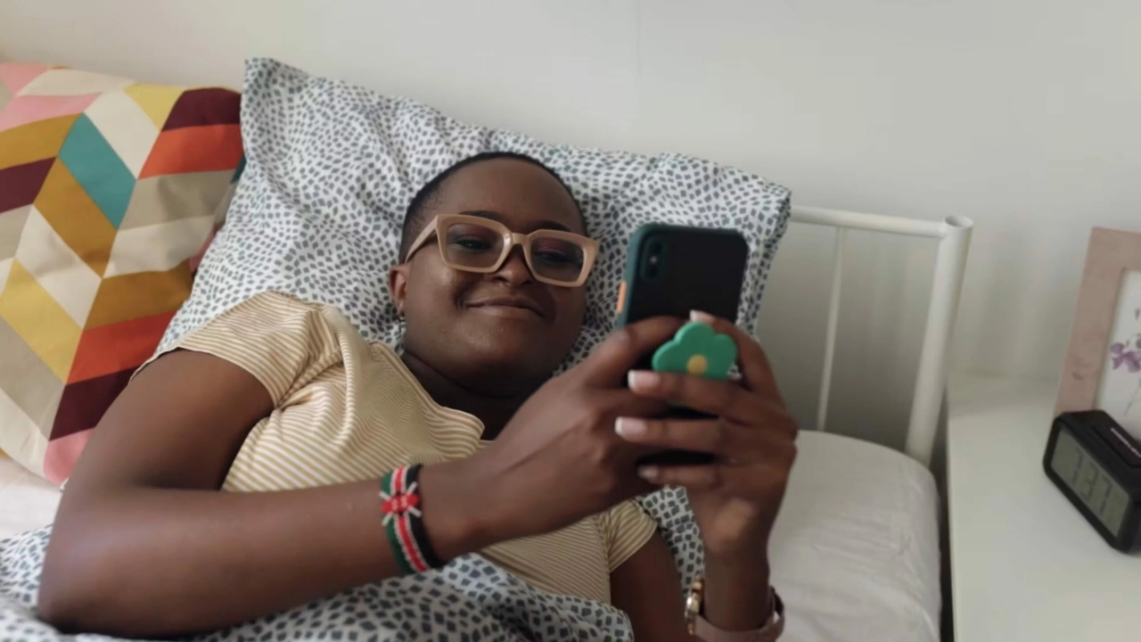 Person looking at smartphone