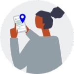 Illustration of person using smartphone