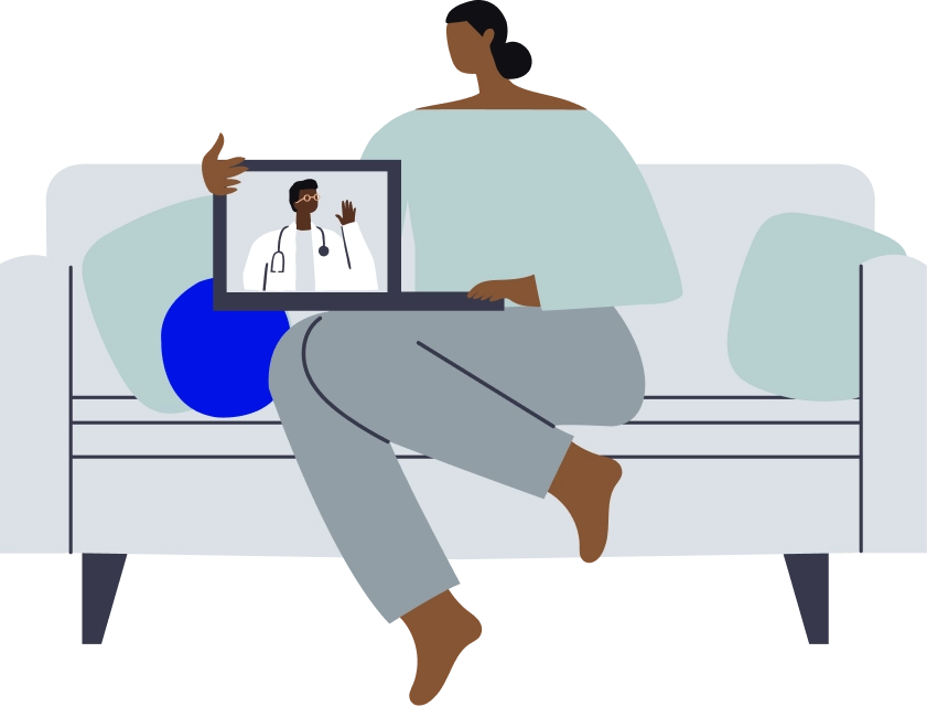 Illustration of person on sofa