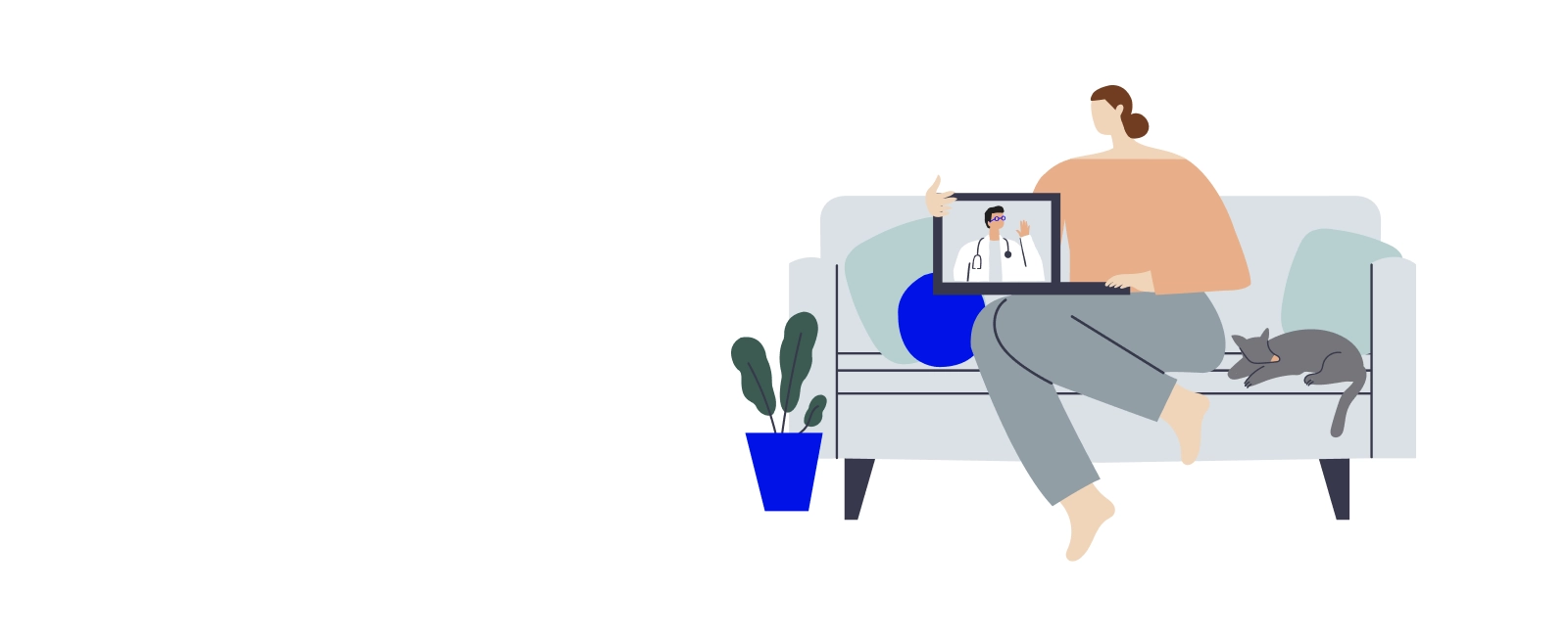 Illustration of person on sofa