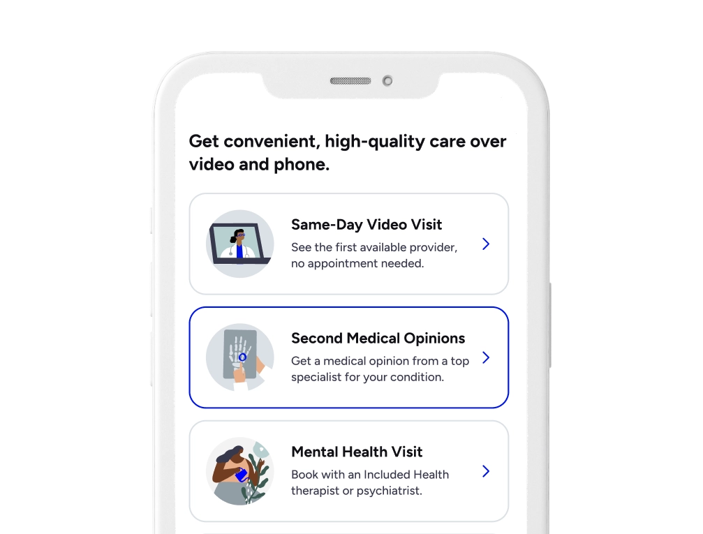 Included Health app with EMO and virtual care