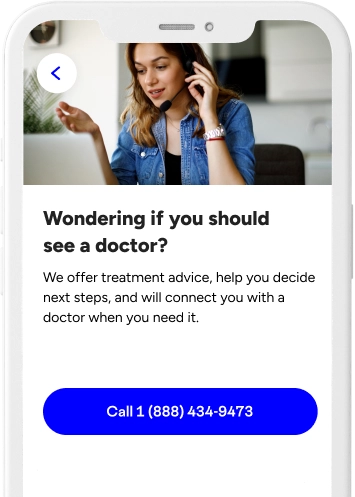 Wondering if you should see a doctor in the Included Health app screen