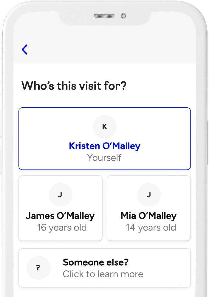 visit available for members of all ages on the Included Health app.