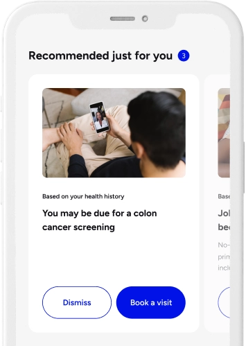 article recommended for a patient on the Included App screen