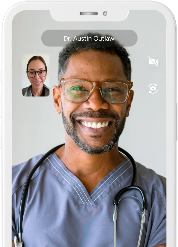 Telemedicine call on smartphone