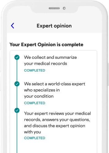 Your expert opinion is complete on the Included Health app
