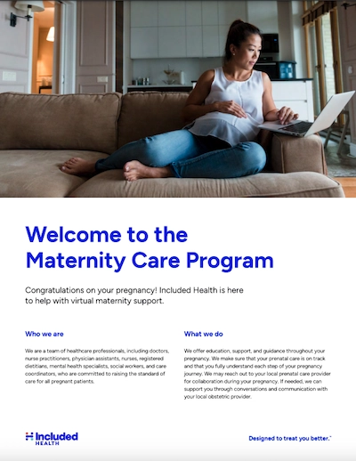 PDF cover for Maternity Welcome Guide