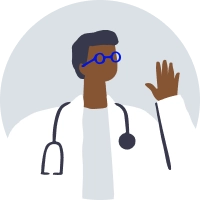 icon of doctor waving