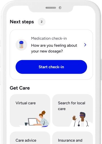 Medication check in Included Health app screen