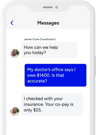 how can we help you screen on Included Health app