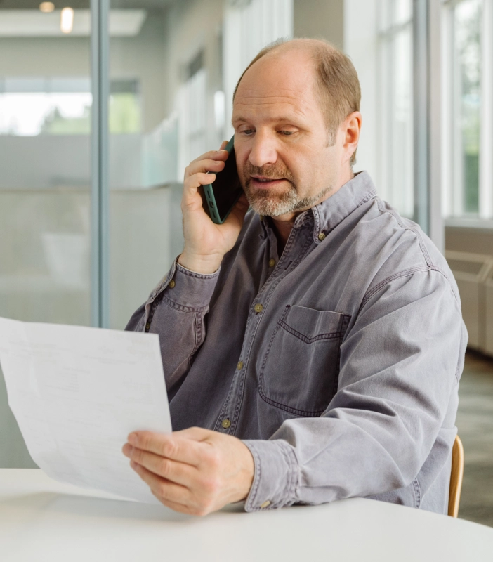 man talking to Included Health Care Coordinator