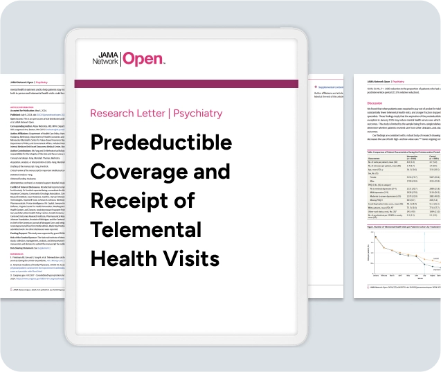 Pre-deductible Coverage and Receipt of Telemental Health Visits