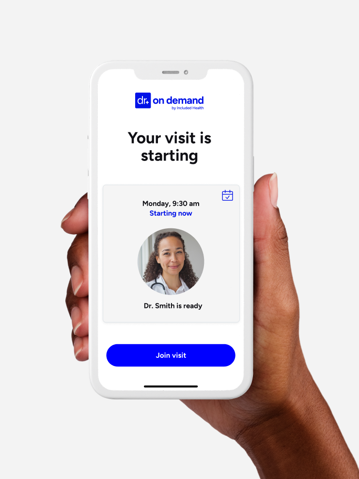 Your visit is starting in the Doctor On Demand app screen