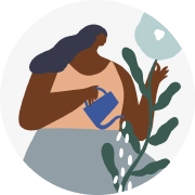 icon of women watering flowers