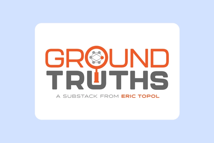 Ground Truths podcast logo on light blue background