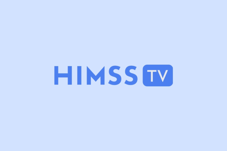 HIMSS TV logo on light blue background