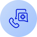 icon of phone with a talk bubble above it