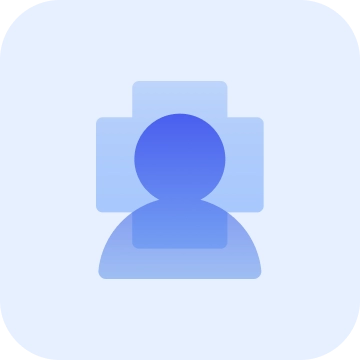 medical cross and person icon