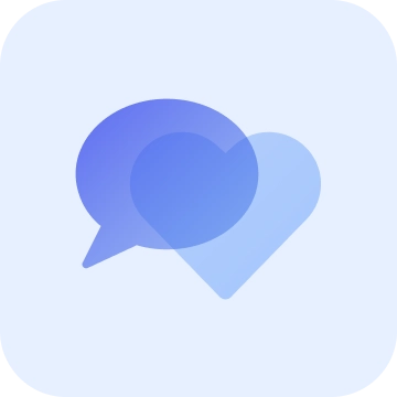 speech bubble and heart icon