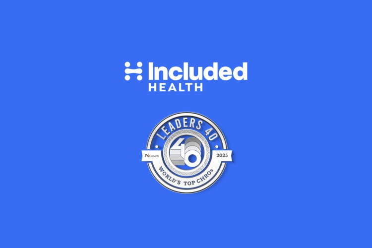 Image with Included Health logo and Leaders 40 Top CHRO award emblem on blue background