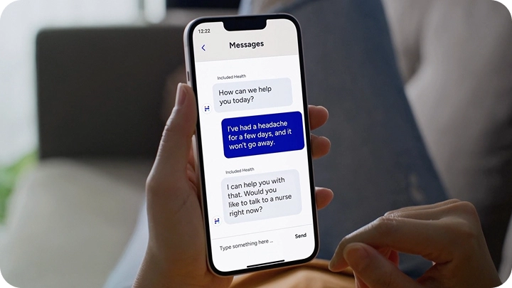 Included Health app chat close-up