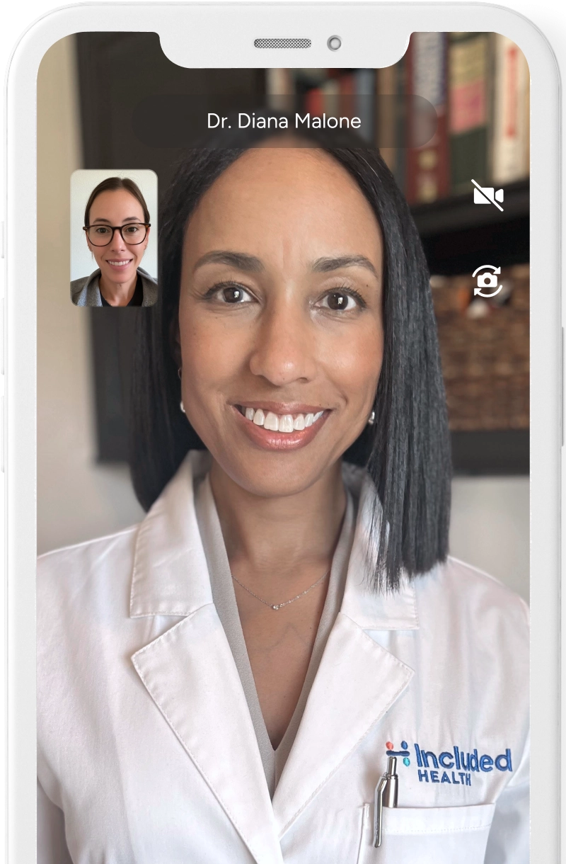 screen of phone telemedicine conversation