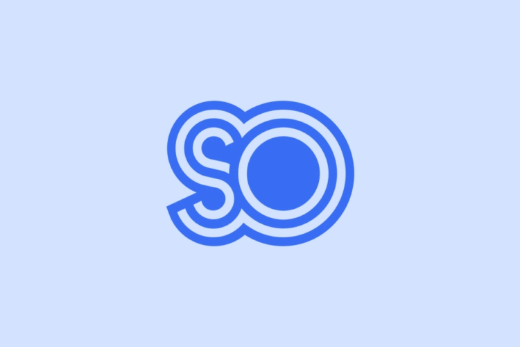 Dark blue letters SO representing the Second Opinion Media logo on light blue background