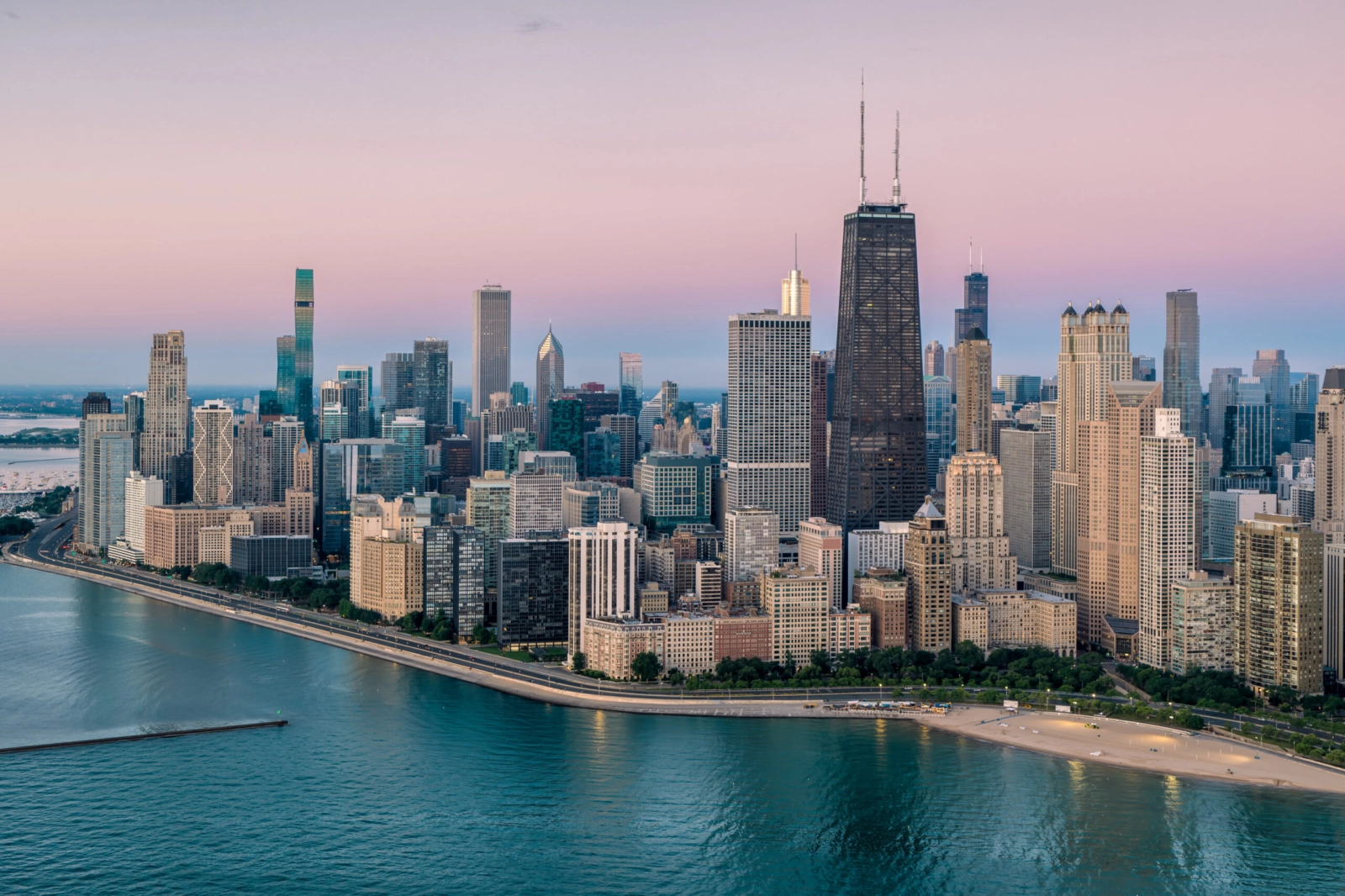 Chicago Skyline at sunset