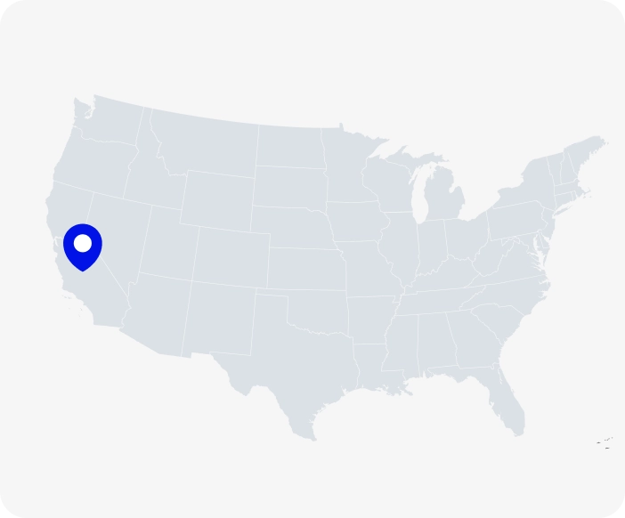 Us map with office location in San Francisco 