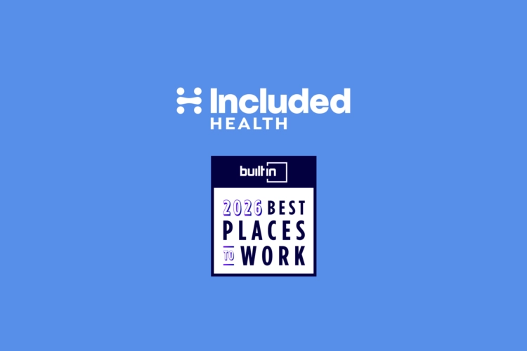 Included Health logo above the 2026 Best Places to Work logo on light blue background
