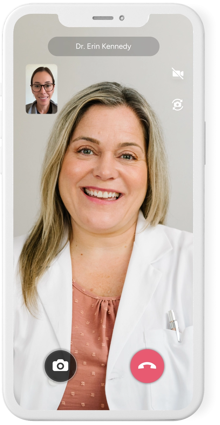 woman in telemedicine call on smartphone
