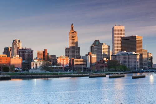 View from the water of Providence, Rhode Island