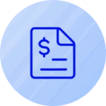 Blue medical bill icon