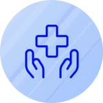Blue medical care icon