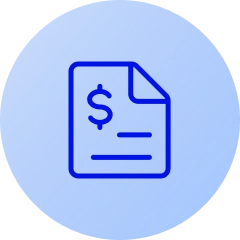 Blue medical bill icon